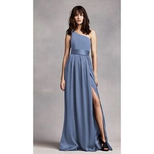 WHITE Vera Wang One Shoulder Maxi Dress Sz 10 NWT